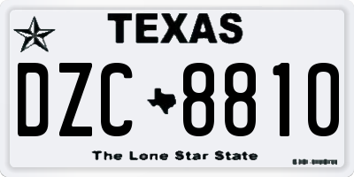 TX license plate DZC8810