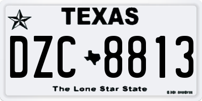 TX license plate DZC8813