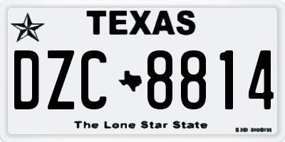 TX license plate DZC8814