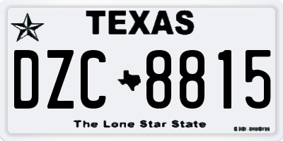 TX license plate DZC8815