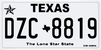 TX license plate DZC8819