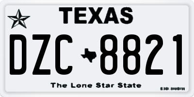 TX license plate DZC8821