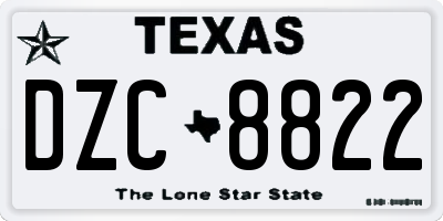 TX license plate DZC8822