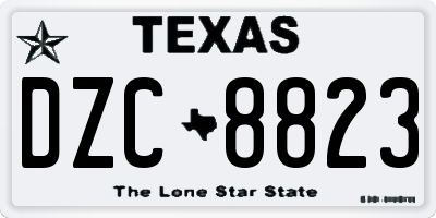TX license plate DZC8823