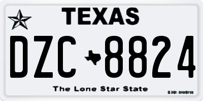 TX license plate DZC8824