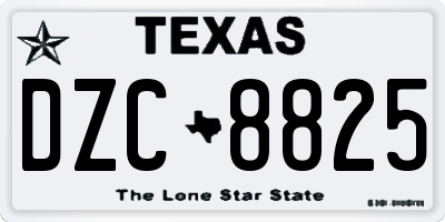 TX license plate DZC8825