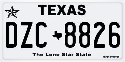 TX license plate DZC8826