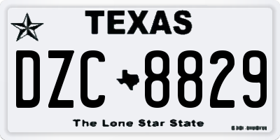 TX license plate DZC8829