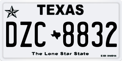 TX license plate DZC8832