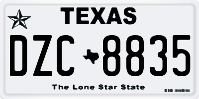 TX license plate DZC8835