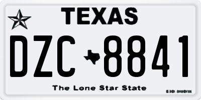 TX license plate DZC8841