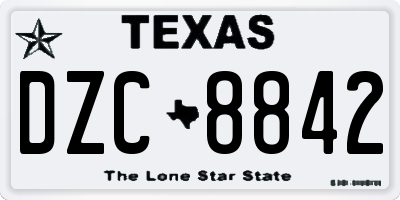 TX license plate DZC8842