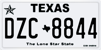 TX license plate DZC8844