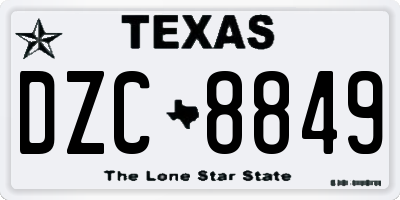 TX license plate DZC8849