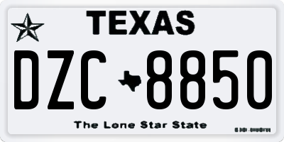 TX license plate DZC8850