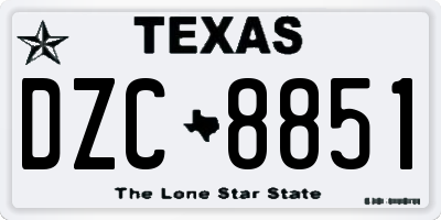 TX license plate DZC8851