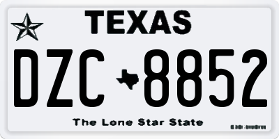 TX license plate DZC8852
