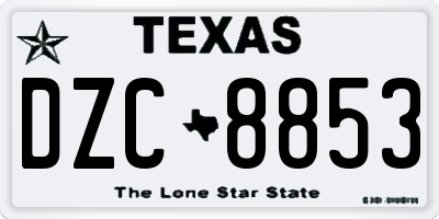 TX license plate DZC8853