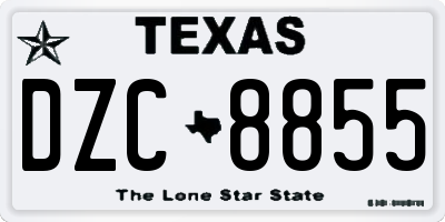 TX license plate DZC8855