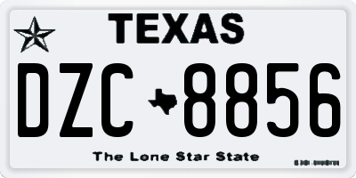 TX license plate DZC8856