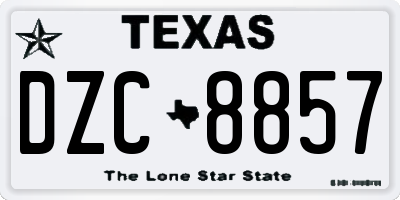 TX license plate DZC8857