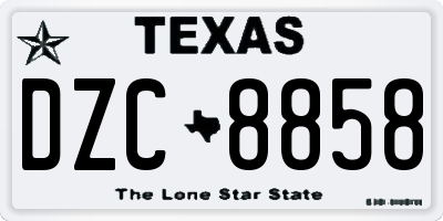 TX license plate DZC8858
