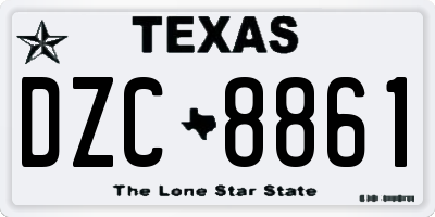 TX license plate DZC8861