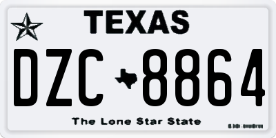 TX license plate DZC8864