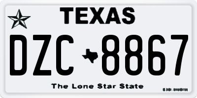 TX license plate DZC8867