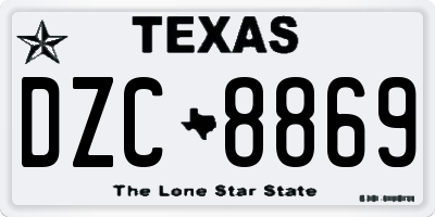 TX license plate DZC8869