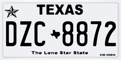 TX license plate DZC8872