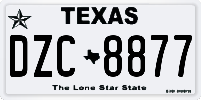 TX license plate DZC8877