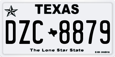 TX license plate DZC8879