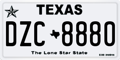TX license plate DZC8880