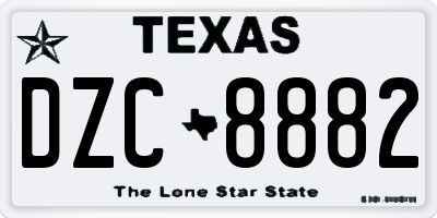 TX license plate DZC8882