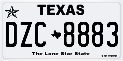 TX license plate DZC8883