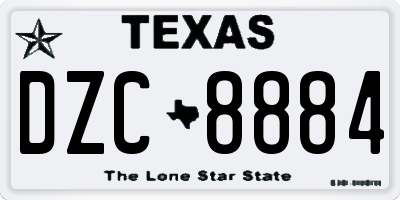 TX license plate DZC8884