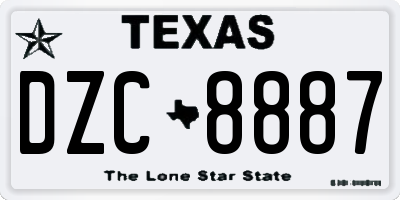 TX license plate DZC8887