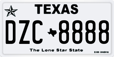 TX license plate DZC8888