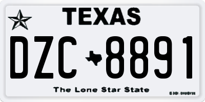 TX license plate DZC8891
