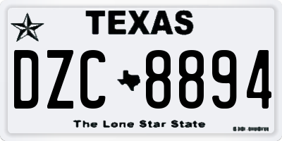 TX license plate DZC8894