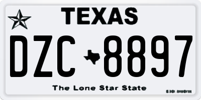 TX license plate DZC8897