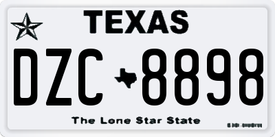 TX license plate DZC8898