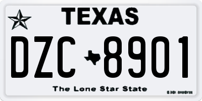 TX license plate DZC8901