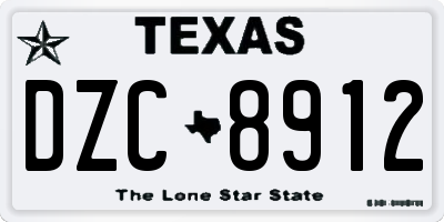 TX license plate DZC8912
