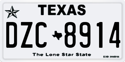 TX license plate DZC8914