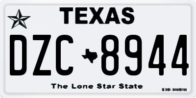 TX license plate DZC8944