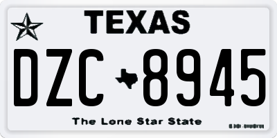TX license plate DZC8945