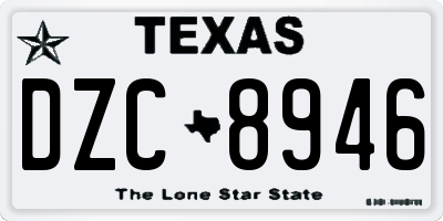 TX license plate DZC8946
