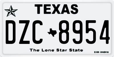TX license plate DZC8954